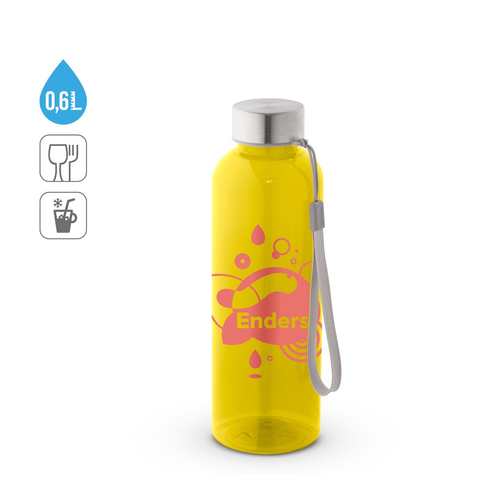 ENDERS M. Recyklovaného PET (100% rPET) fľaša s lesklým priesvitným povrchom 600 ml