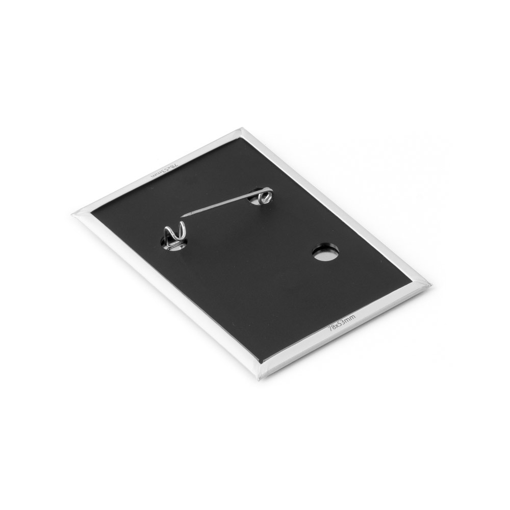 Vue 4 de Button PIN 13. Pin's rectangulaire vertical avec épingle
