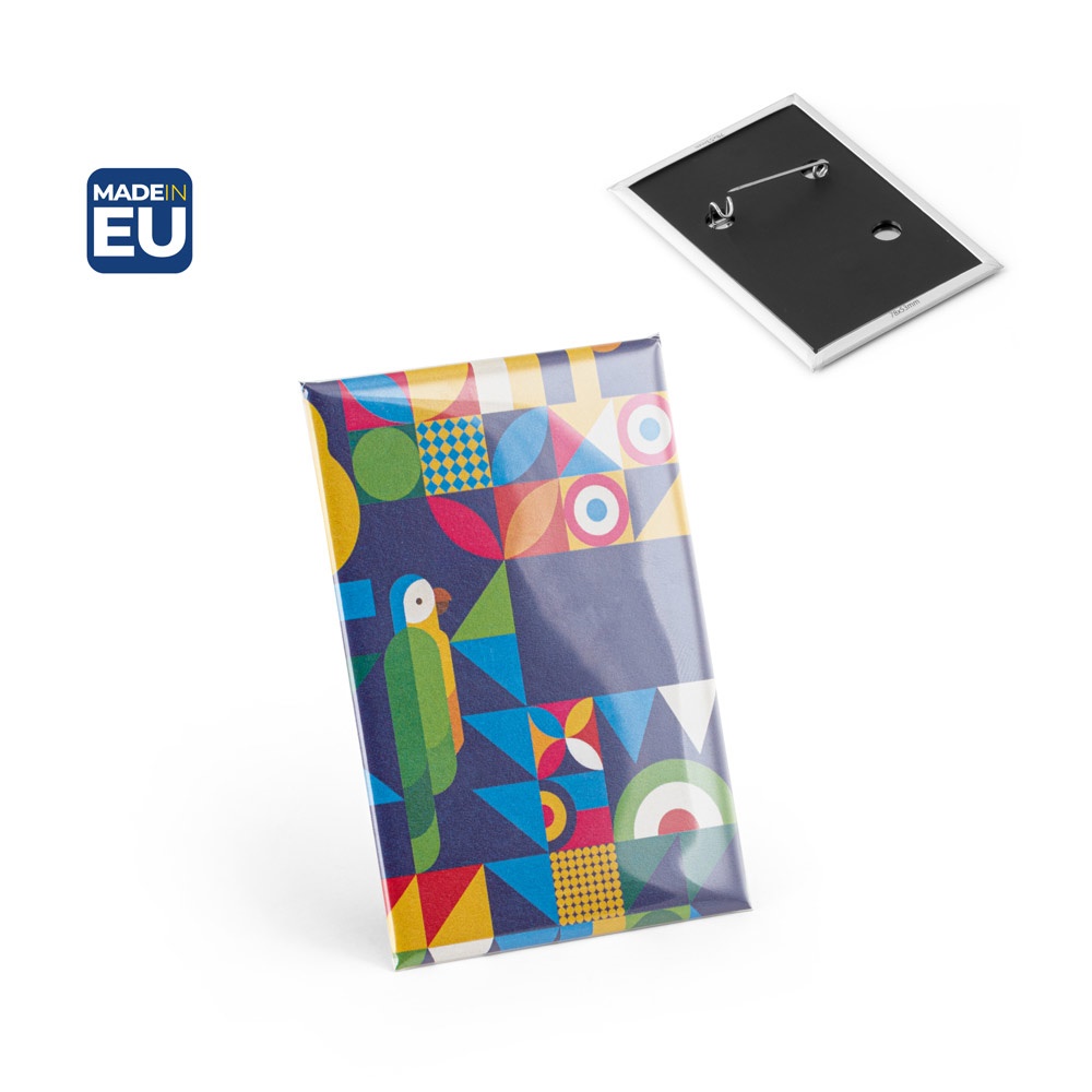 Button P'IN 13. Pin rectangular vertical com alfinete