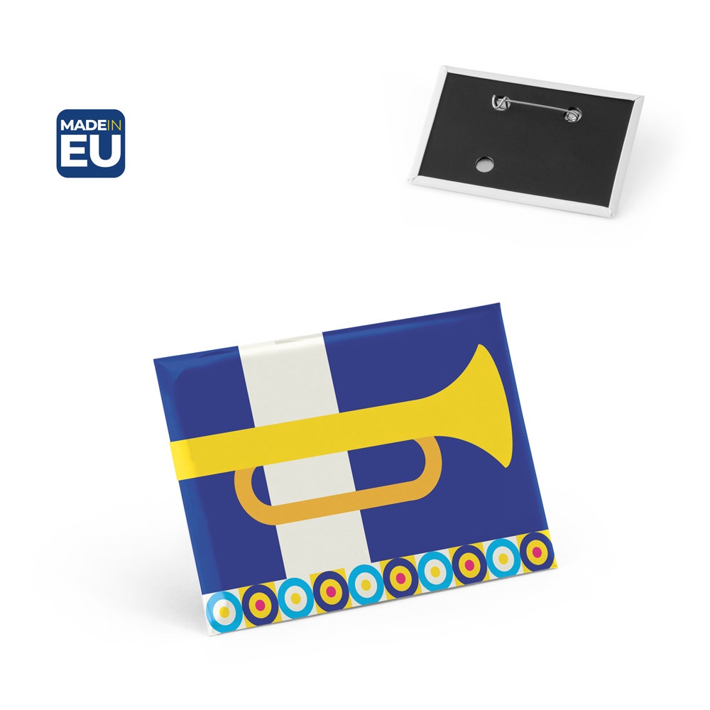 Button P'IN 14. Pin rectangular horizontal com alfinete