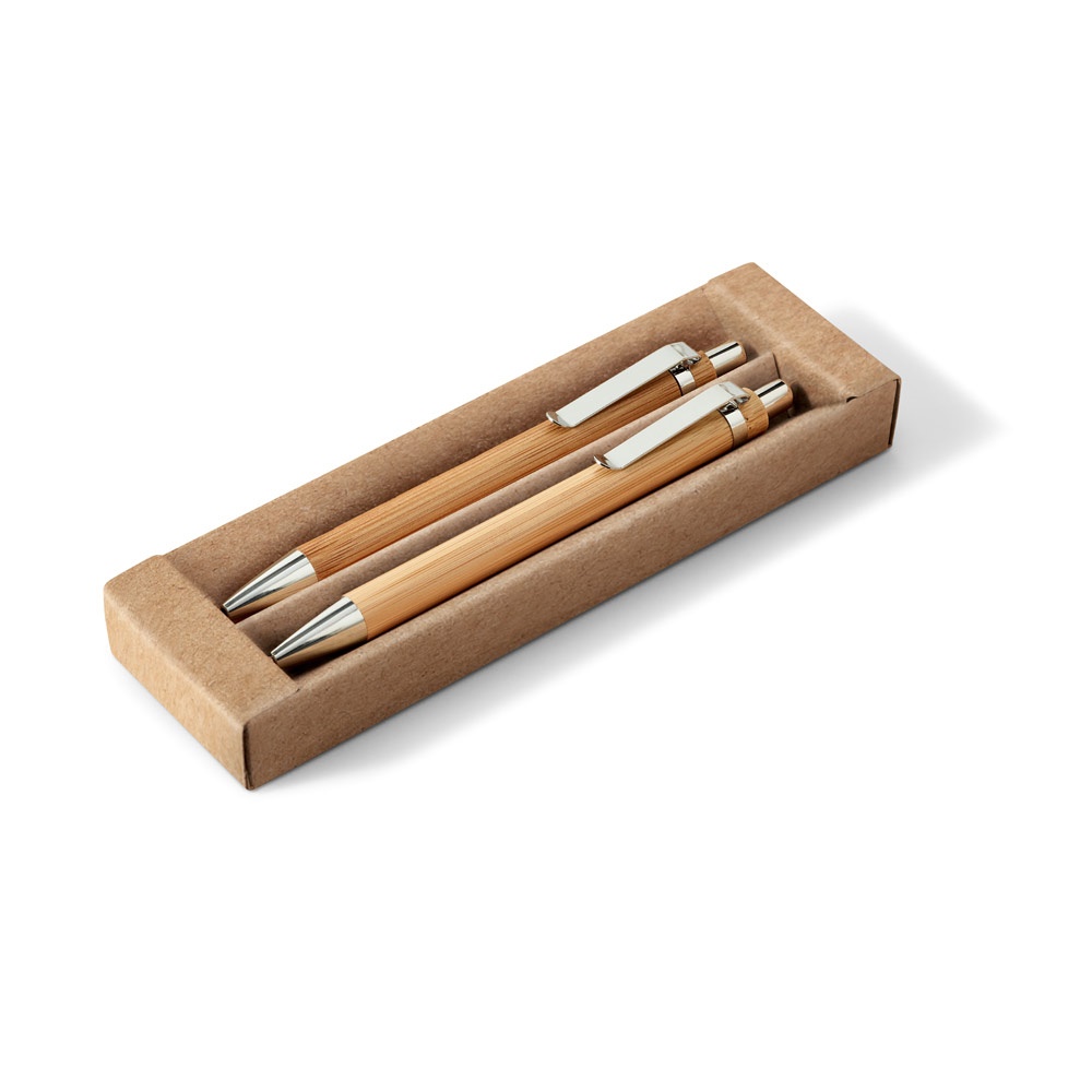 GREENY. Kit stylo bille et porte-mine en bambou
