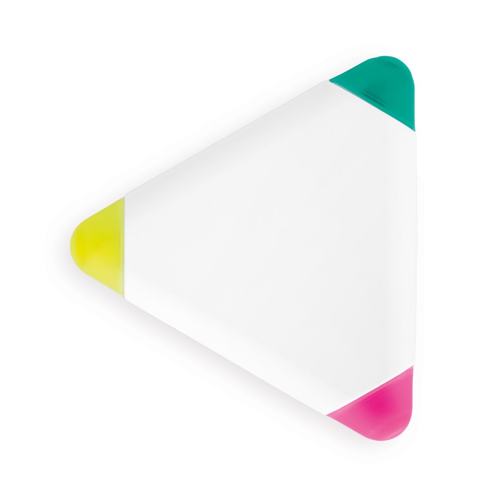 TRIAN. Surligneur en PP en forme de triangle avec 3 couleurs