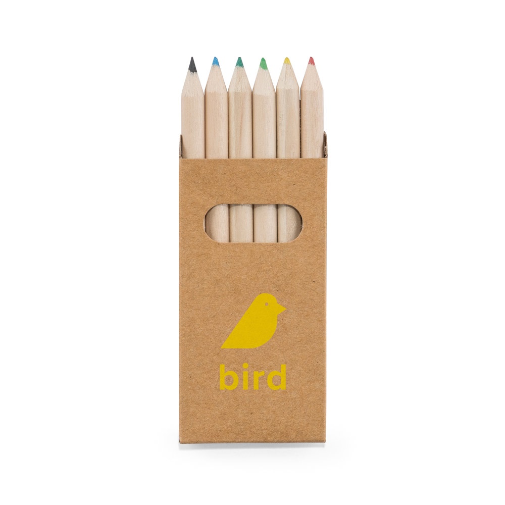BIRD. Boîte avec 6 crayons de couleur