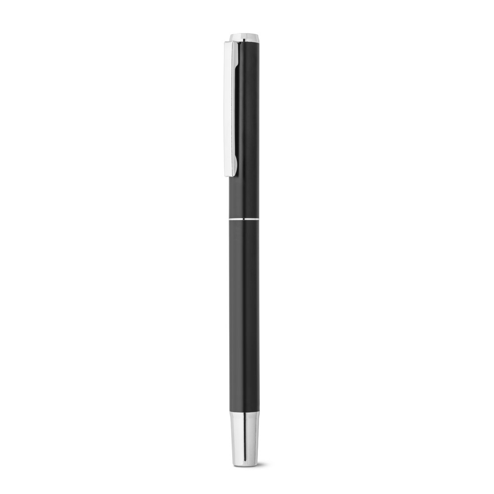LEAH. Parure de stylo à bille et de roller en aluminium (94% rAL) avec clip