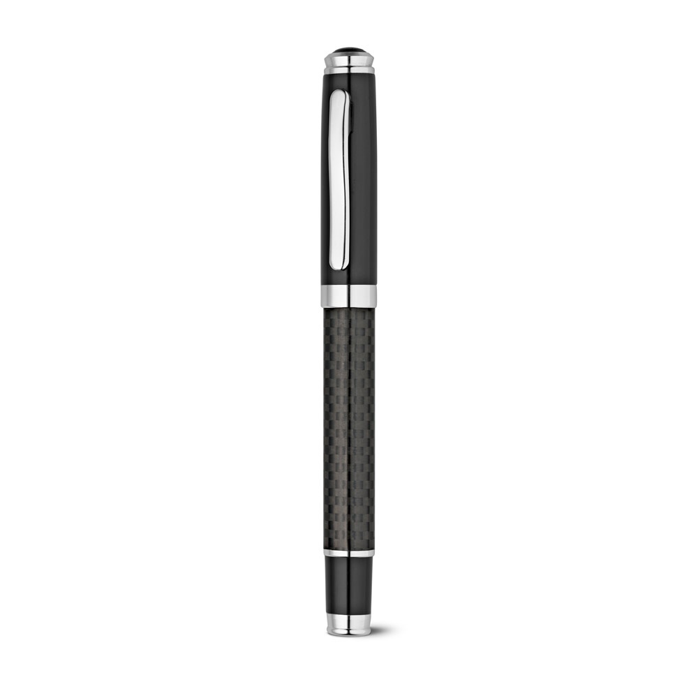 CHESS. Kit roller et stylo à bille en métal et fibre de carbone avec mécanisme twist