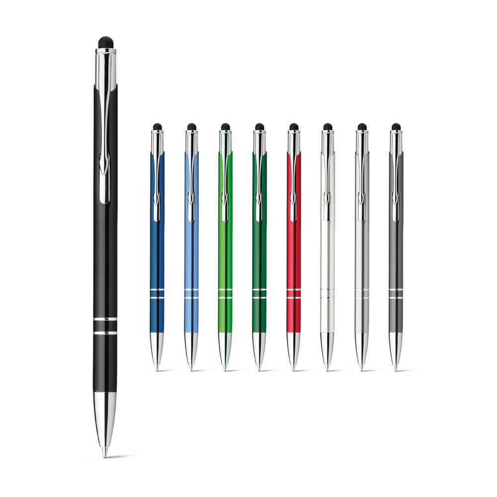 GALBA. Stylo en aluminium avec pointe tactile et clip