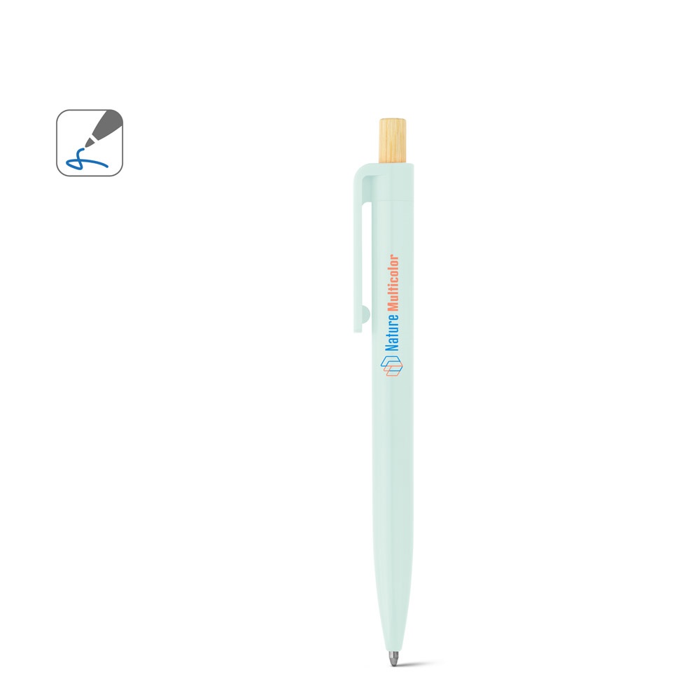 ZARA. Stylo à bille en ABS recyclé (100% rABS) avec bouton en bambou