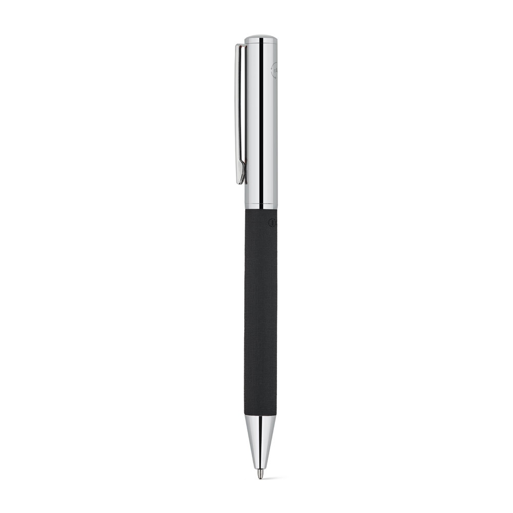 SLAUGHTER. Stylo à bille documentaire en acier inoxydable avec une finition brillante et une encre noire