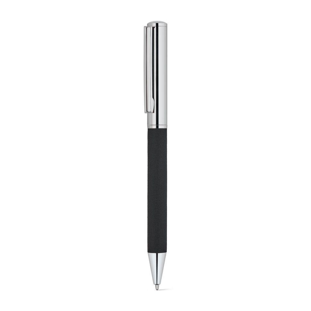 SLAUGHTER. Stylo à bille documentaire en acier inoxydable avec une finition brillante et une encre noire