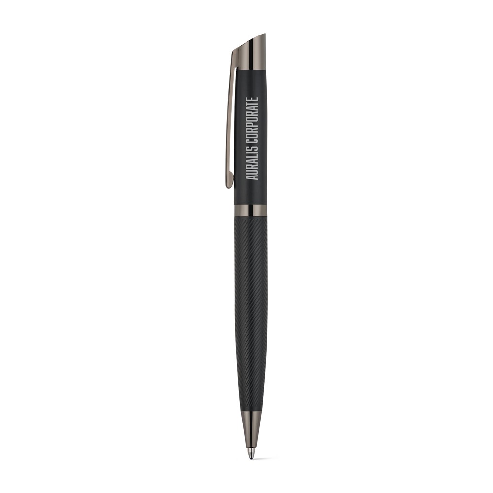 KINGSLEY. Ensemble composé d'un stylo à bille et d'un stylo roller en aluminium, avec encre bleue Dokumental