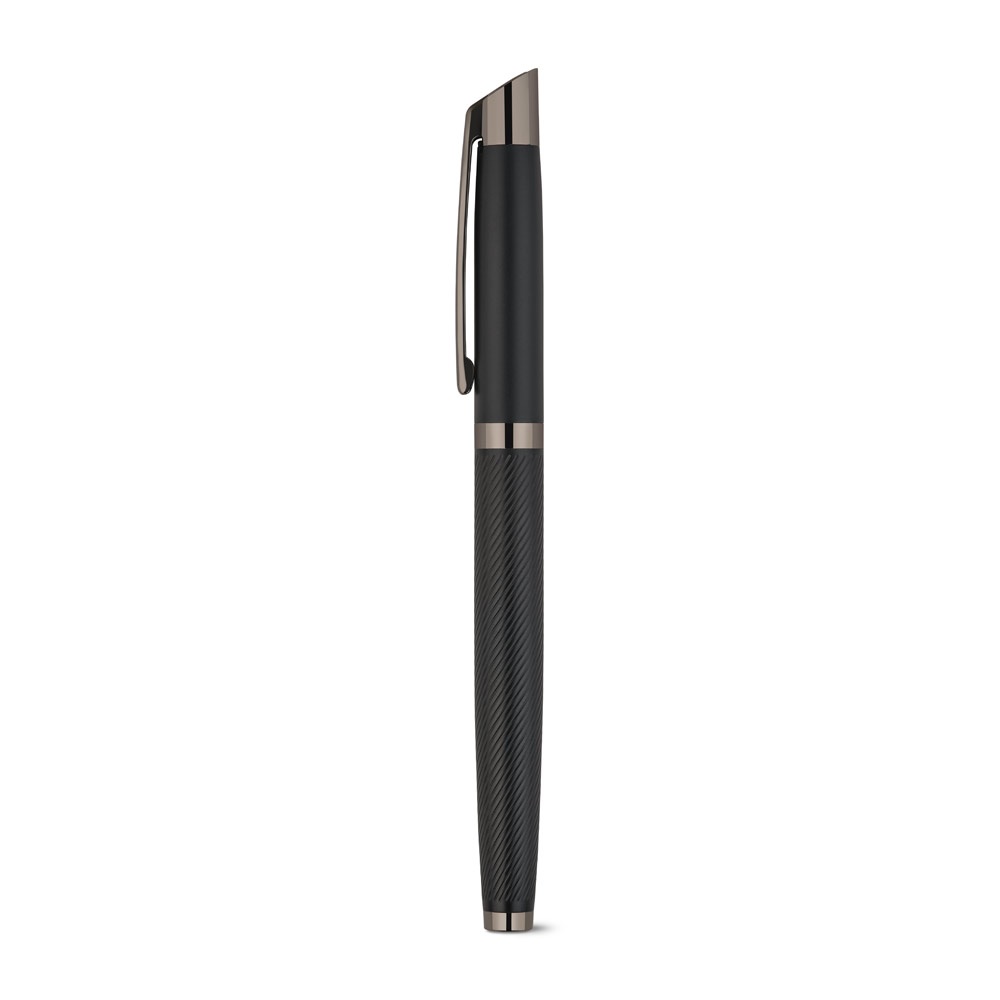 KINGSLEY. Ensemble composé d'un stylo à bille et d'un stylo roller en aluminium, avec encre bleue Dokumental