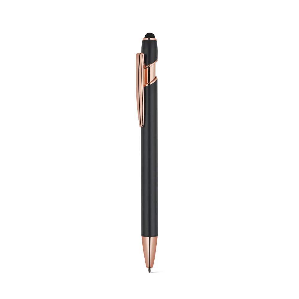 NEIL ROSE. Stylo à bille en aluminium recyclé (100% rAL), avec une finition mate et une encre bleue