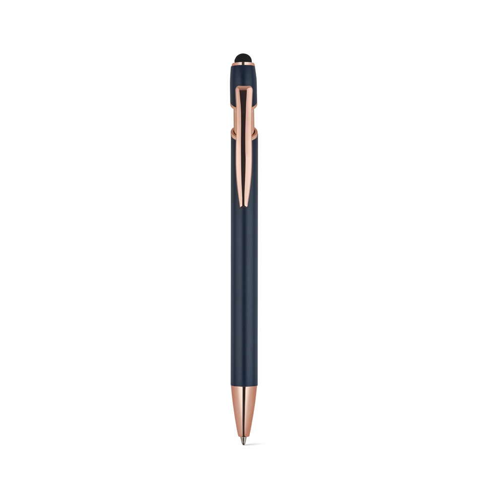 NEIL ROSE. Stylo à bille en aluminium recyclé (100% rAL), avec une finition mate et une encre bleue