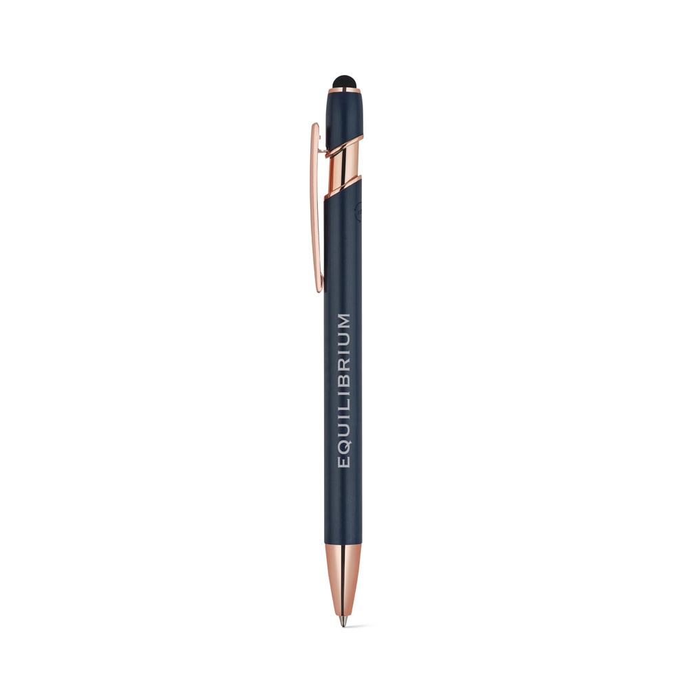 NEIL ROSE. Stylo à bille en aluminium recyclé (100% rAL), avec une finition mate et une encre bleue