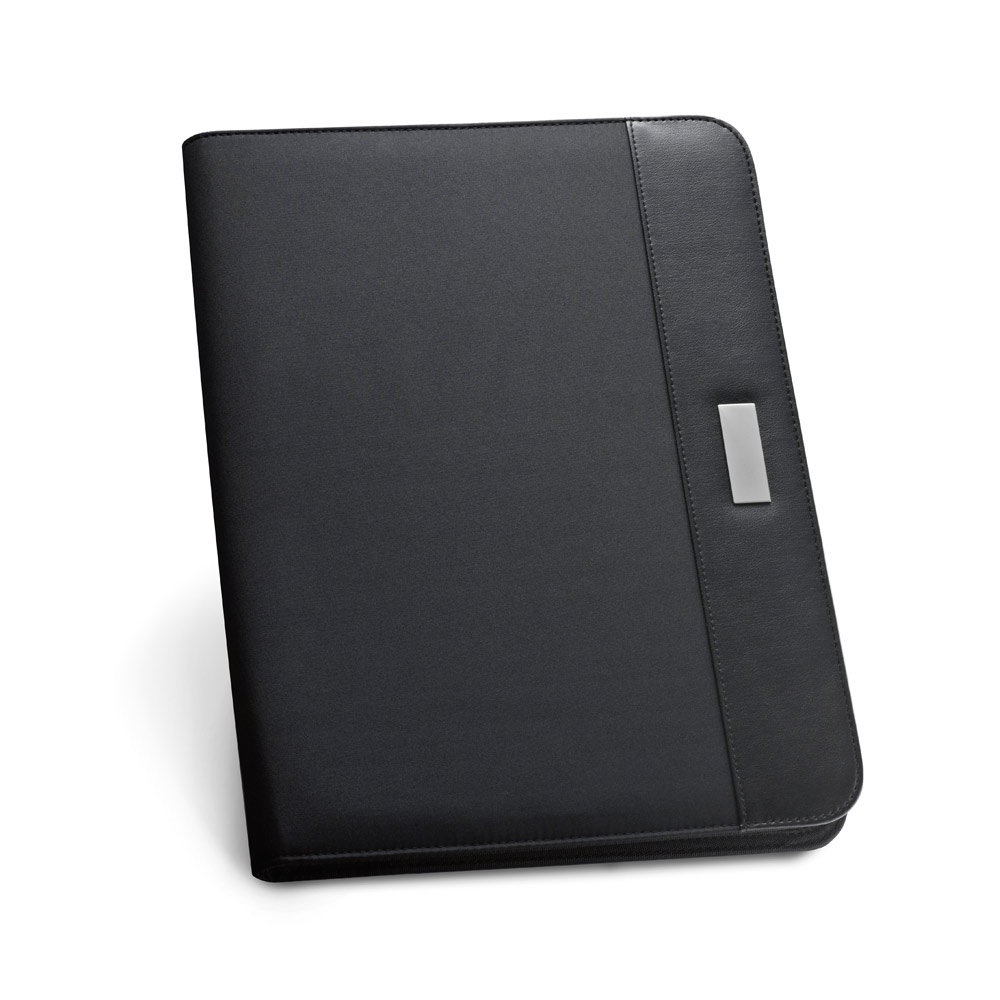 PASZO. Porte-documents A4 en PU et microfibre avec bloc de pages lignées
