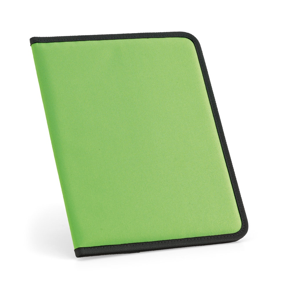 CUSSLER. Porte-documents A4 en 600D avec bloc de feuilles lignées