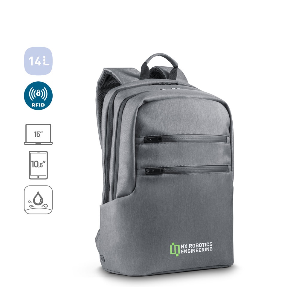 BROOKLYN. Vodotesný dvojfarebný nylonový batoh na notebook s uhlopriečkou 15''