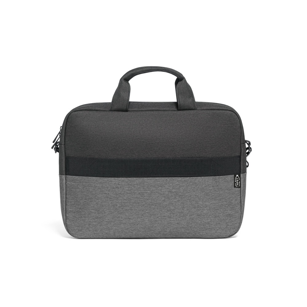 GENOA. Sacoche matelassée pour ordinateur portable 15" en polyester recyclé haute densité 600D