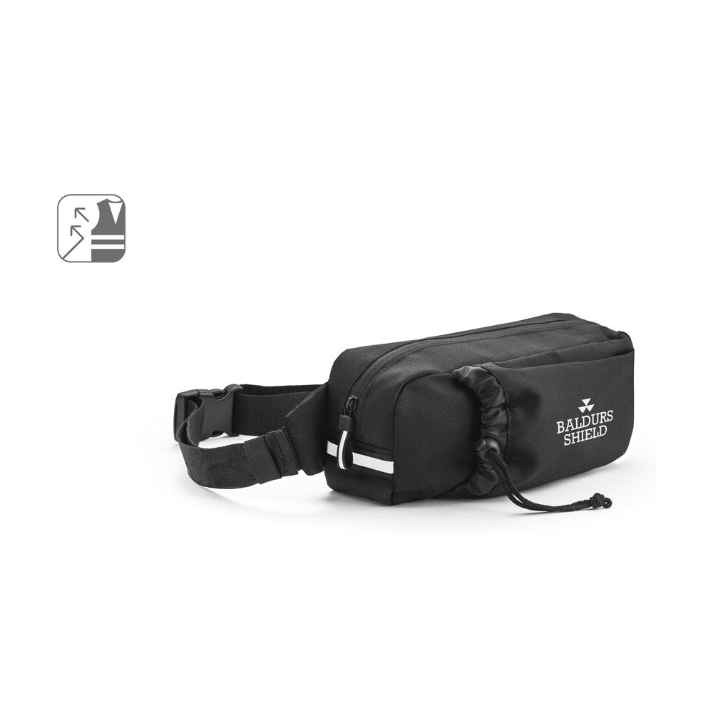 DELFOS POUCH. Sac de taille en 300D polyester recyclé et 600D polyester recyclé avec éléments réfléchissants