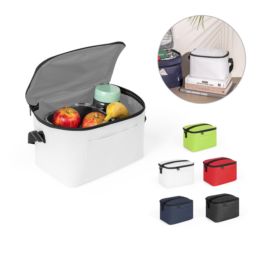 CANCUN. Sac thermique en polyester recyclé 600D avec sangle réglable