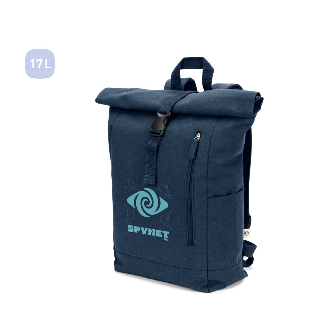 SAINT. Batoh s rolovacím vrchom z recyklovanej bavlny a recyklovaného polyesteru (380 g/m²)