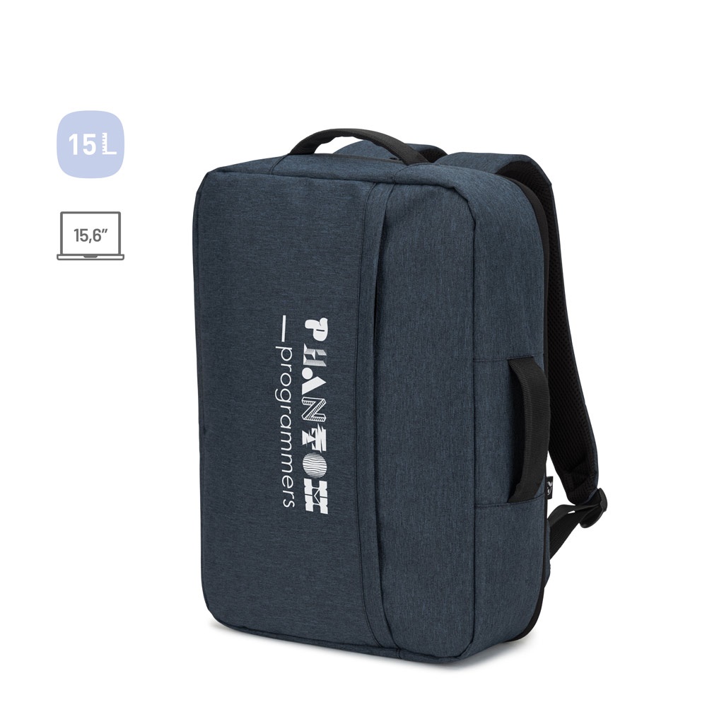 NIAMEY. Batoh na laptop 15'6" v hustej 300D recyklovanej polyesterovej tkanine