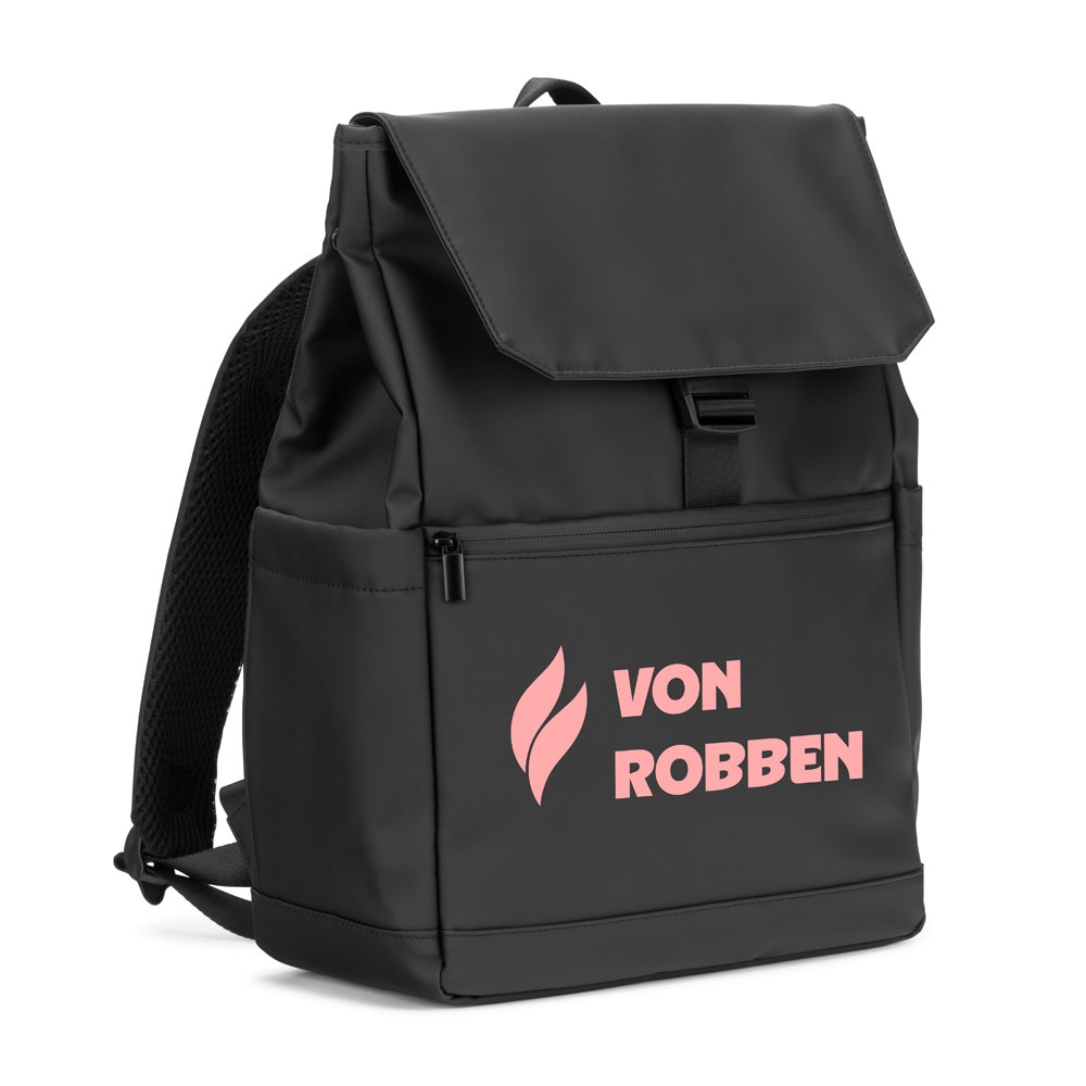 AZORES BAG. Sac à dos pour ordinateur portable (16") en PU, avec rabat recouvrant tous les compartiments