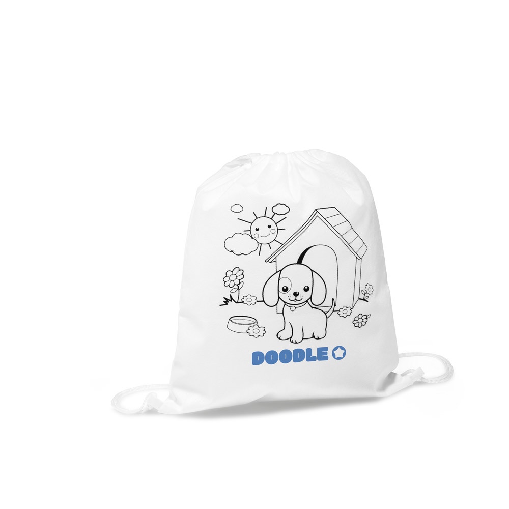 DRAWS. Detská taška so zatiahnutím na farbenie (80 g/m²)