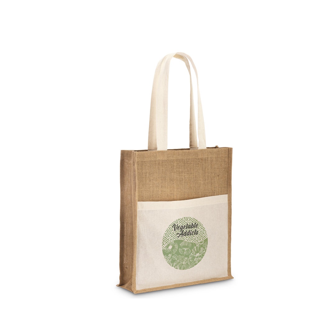 BRAGA. Vrecko a vrecko z juty (240 g/m²) zo 100 % bavlny (140 g/m²)