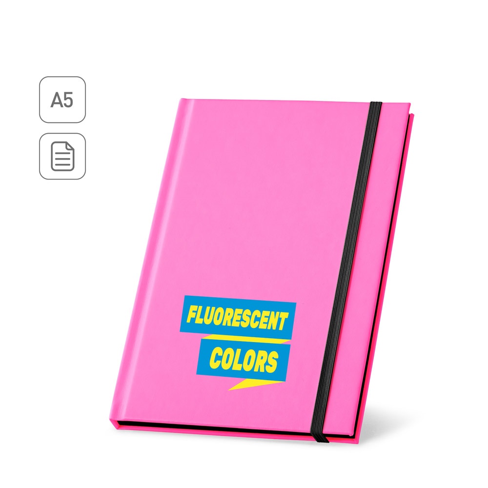 Vue 11 de WATTERS. Bloc-notes A5 en PU fluorescent avec pages lignées