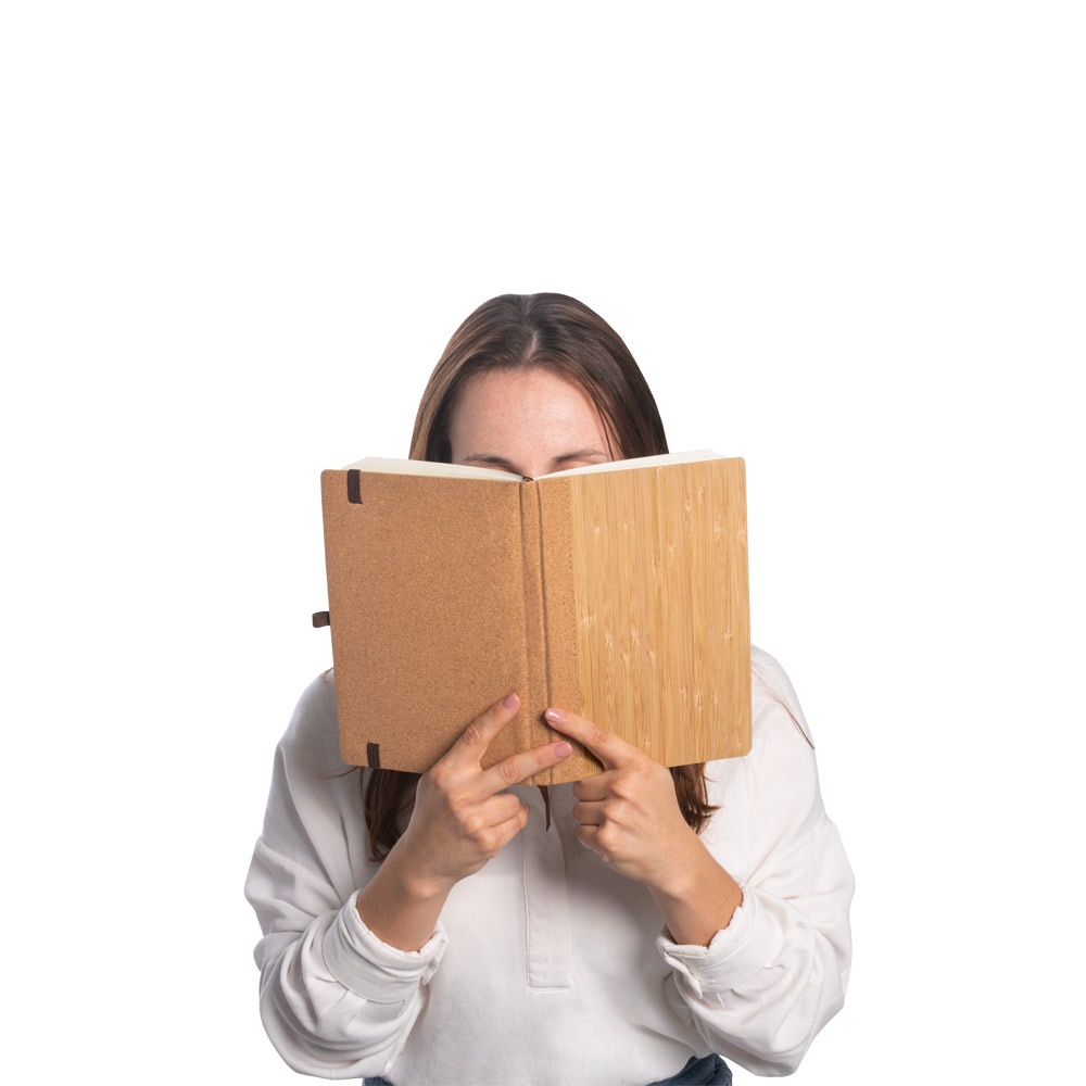ORWELL. Carnet A5 en feuilles de bambou et de liège avec pages lignées