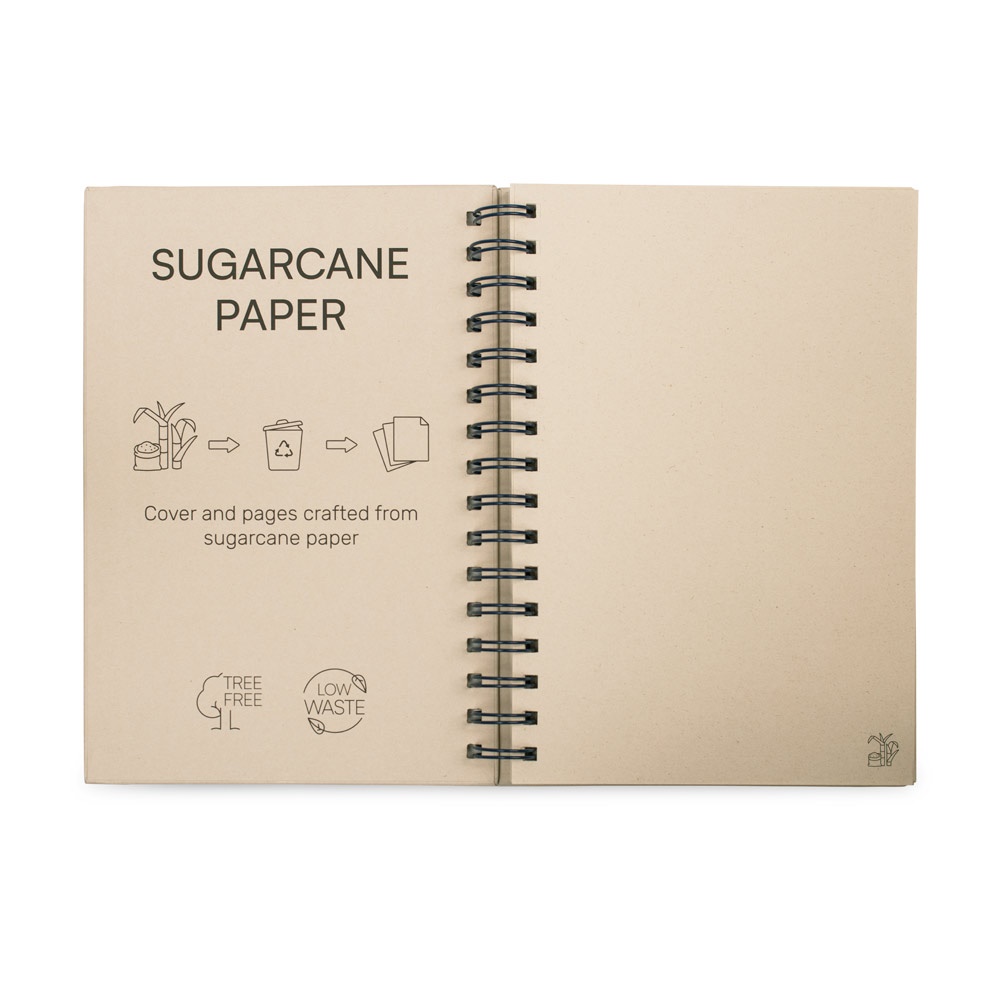 PROUST. Cahier A5 à spirales, couverture rigide, en papier de canne à sucre (80% canne à sucre) avec pages unies