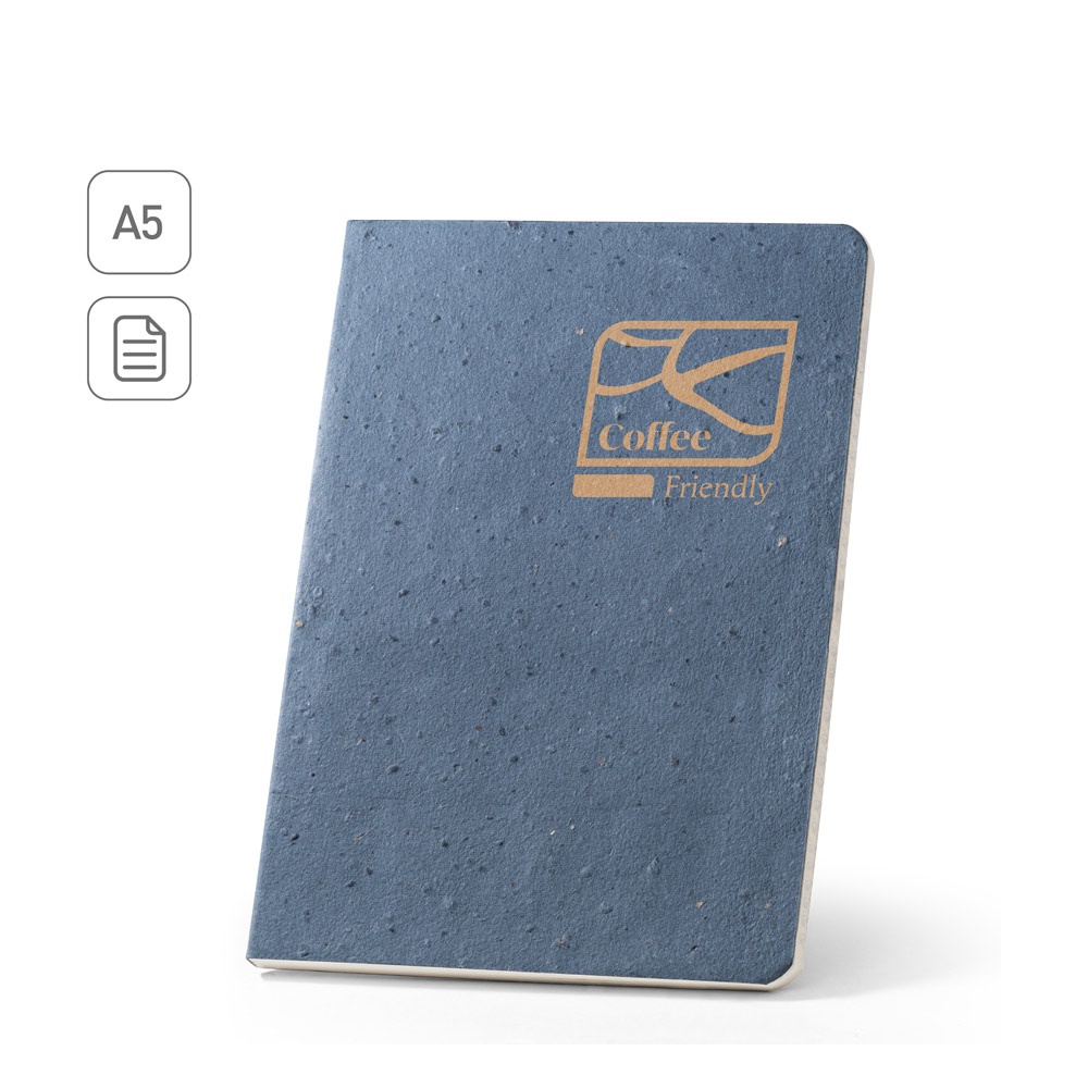 Vue 9 de COFFEEPAD SEMI-RIGID. Bloc-notes A5 avec couverture semi-rigide fabriquée à partir de déchets de coques de café (65%)
