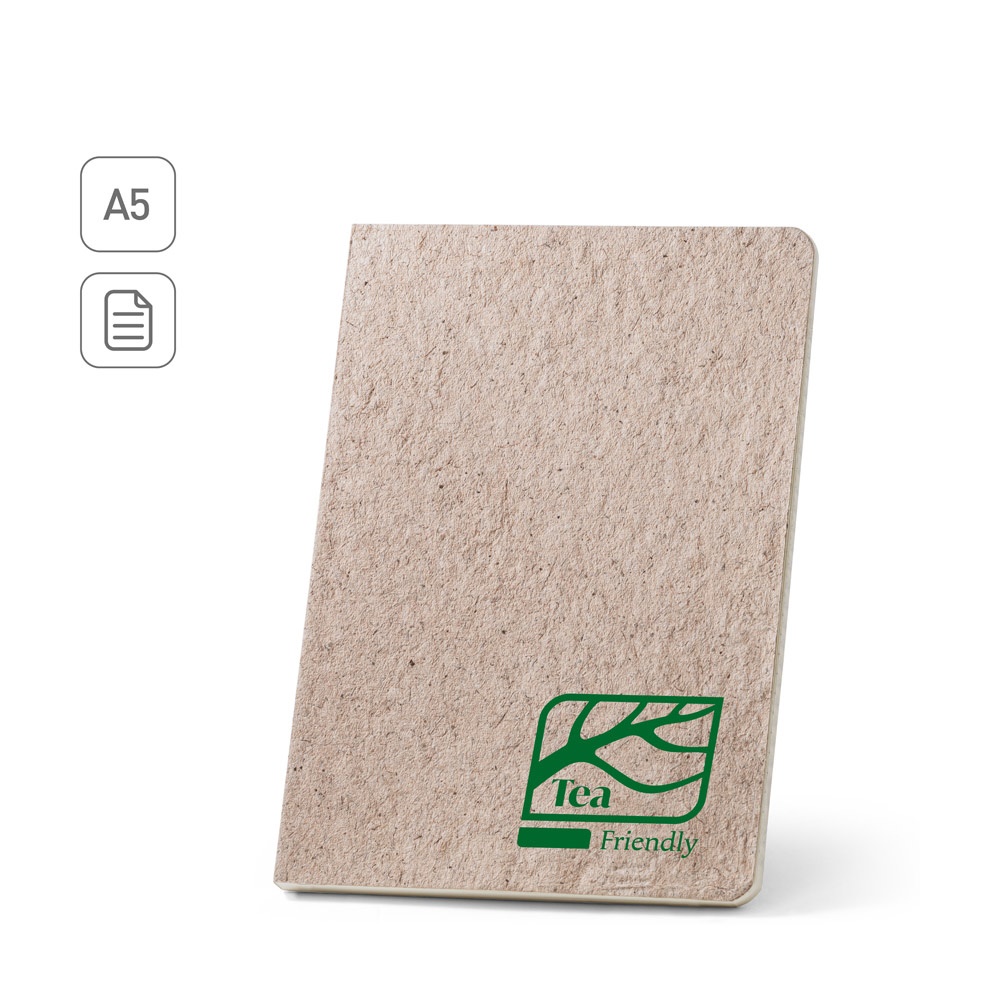 Vue 9 de TEAPAD SEMI-RIGID. Bloc-notes A5 avec couverture semi-rigide fabriquée à partir de déchets de feuilles de thé (65%)