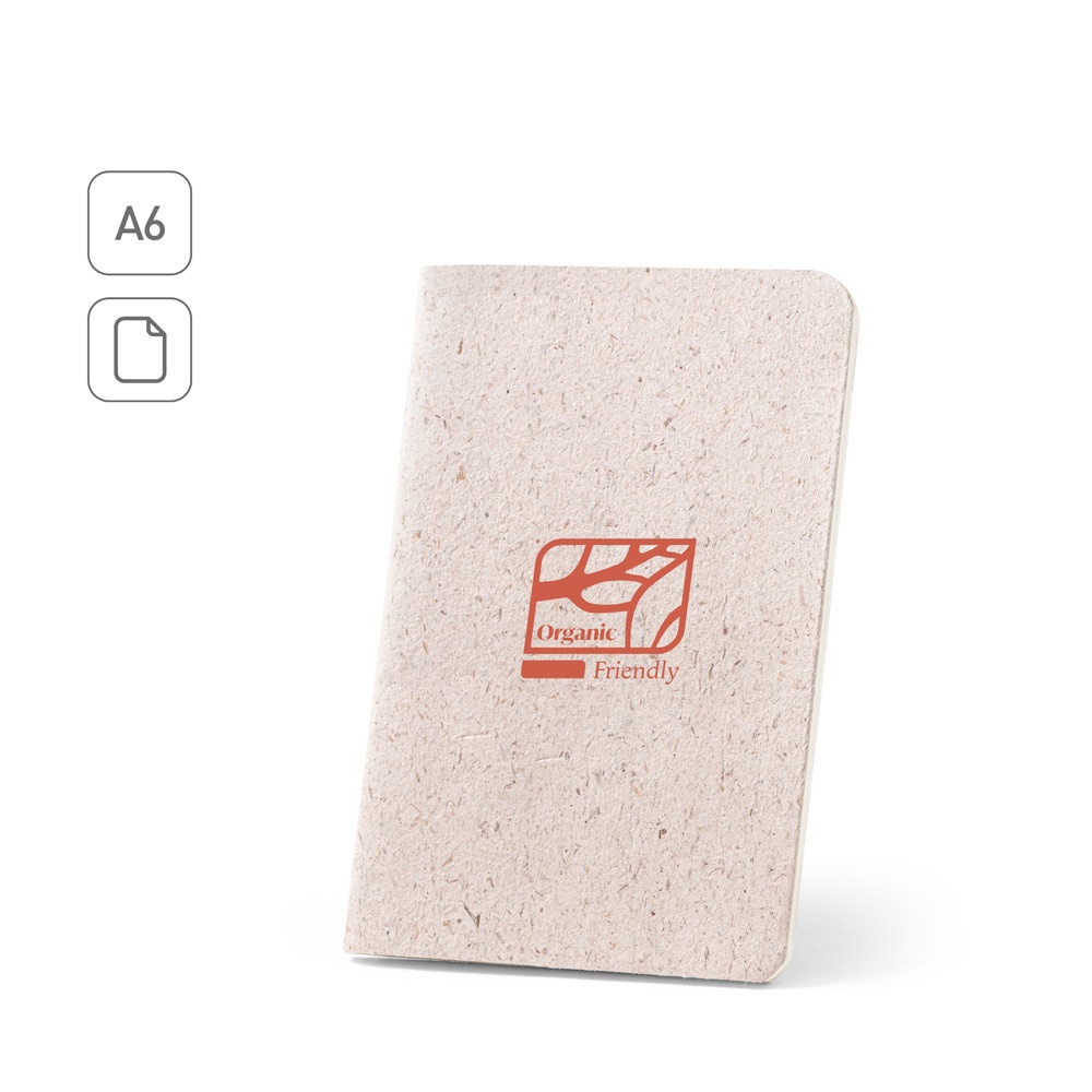 ORGANIC SOFT. Poznámkový blok A6 s flexibilným obalom vyrobený z organickej hmoty (80%)