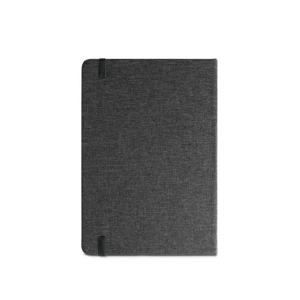 MÁRQUEZ. Cahier A5 à couverture rigide fabriquée à partir de tissu PET 100% recyclé, avec des pages lignées en papier recyclé