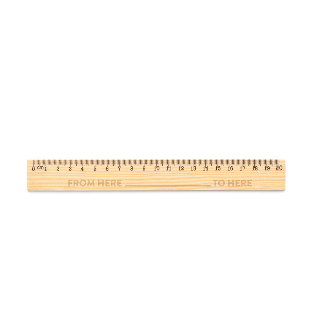 WESLEY 20. Pravítko z borovicového dreva s 20 cm stupnicou