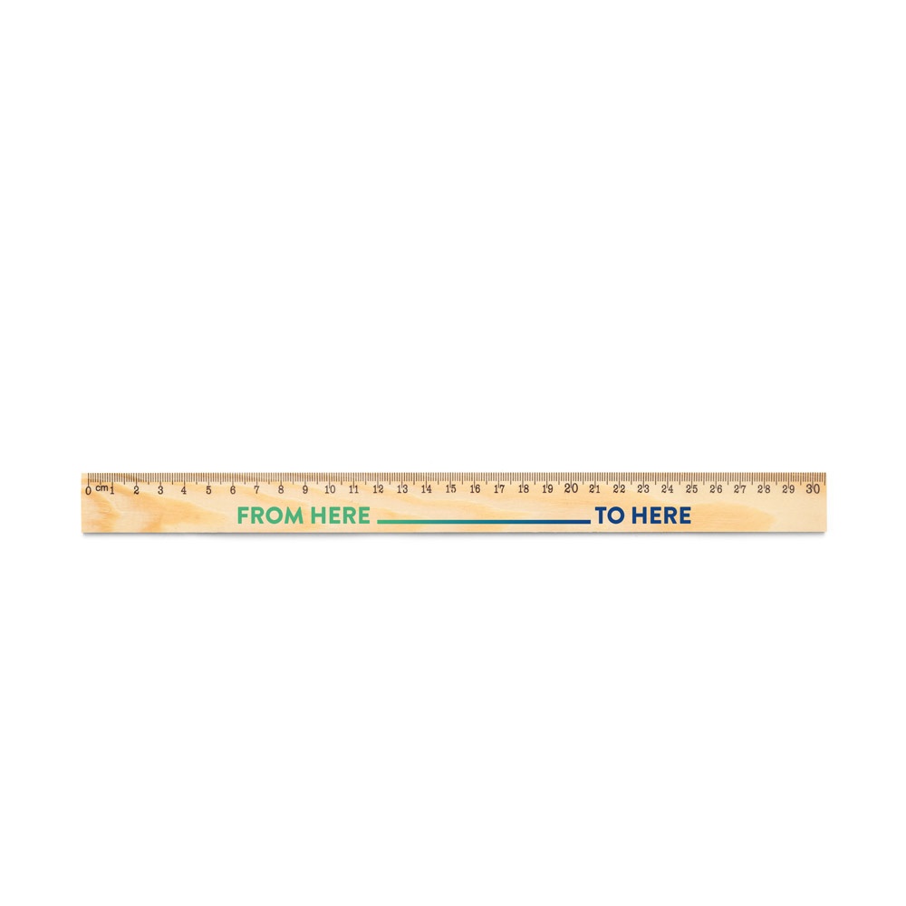WESLEY 30. Pravítko z borovicového dreva s 30 cm stupnicou