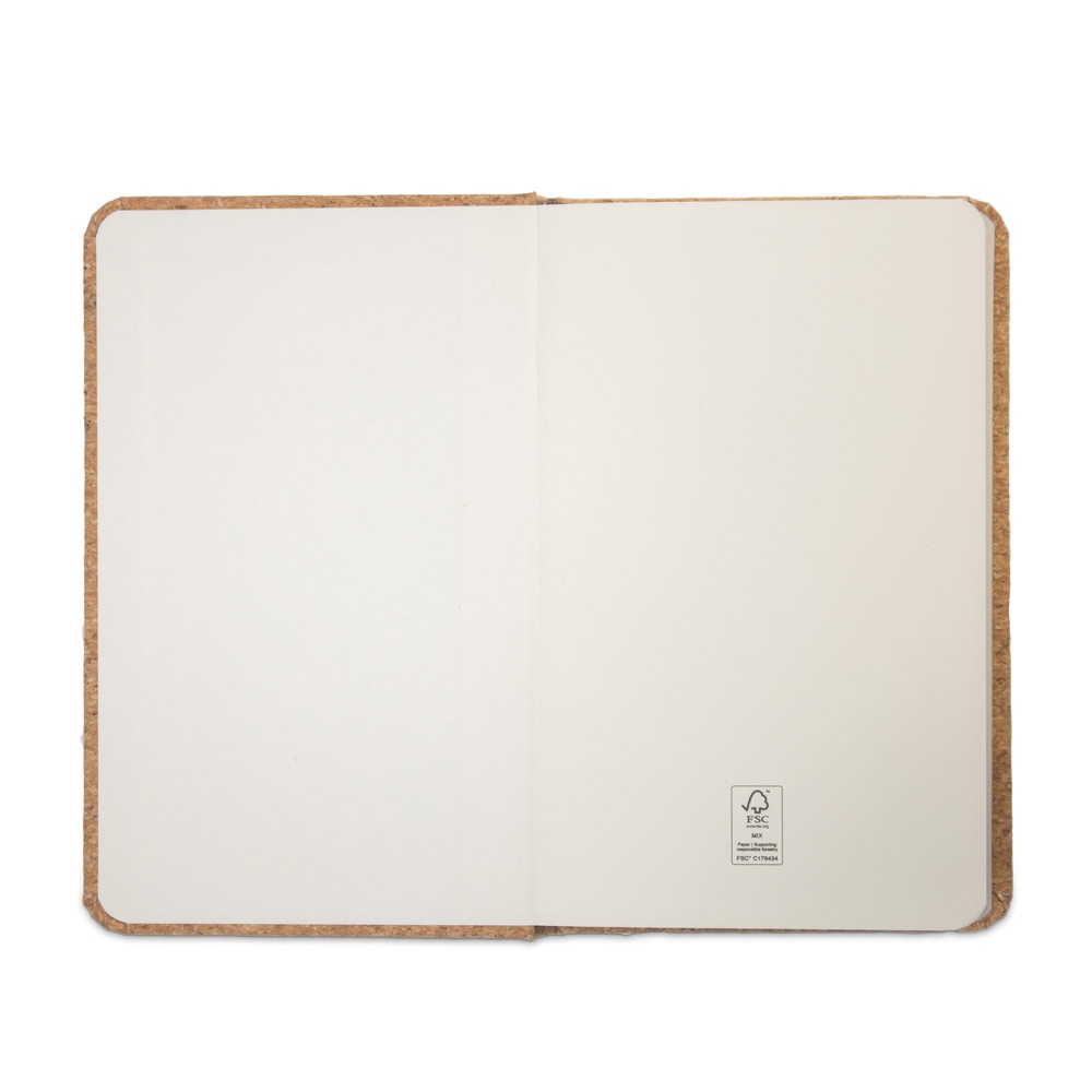 HAWKINS. Carnet de poche en liège avec pages unies, en matériau certifié FSC™ et autres matériaux contrôlés