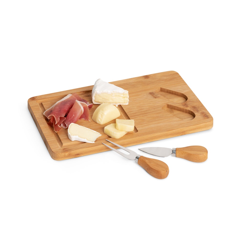 WOODS. Plateau de formage avec 2 ustensiles en bambou e acier inoxydable