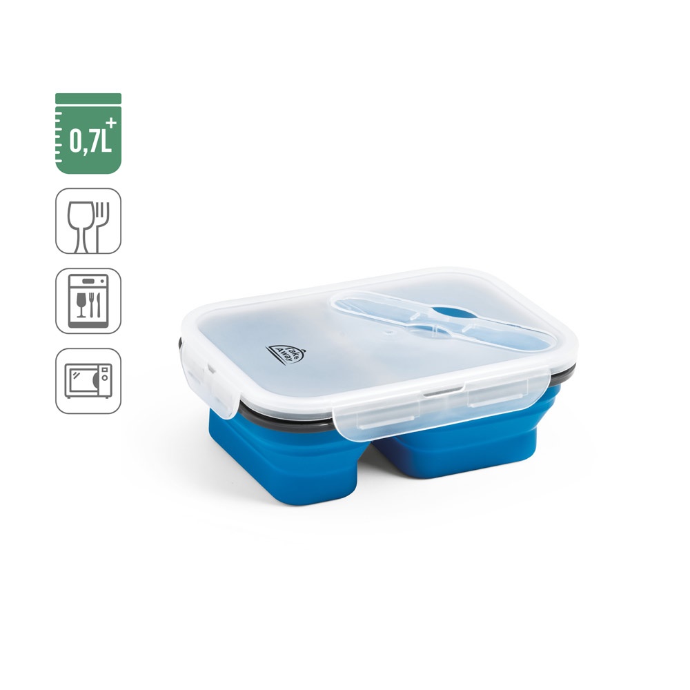DILL. Box na obed. Zaťahovacia uzatvárateľná krabička zo silikónu a PP (480 a 760 mL)