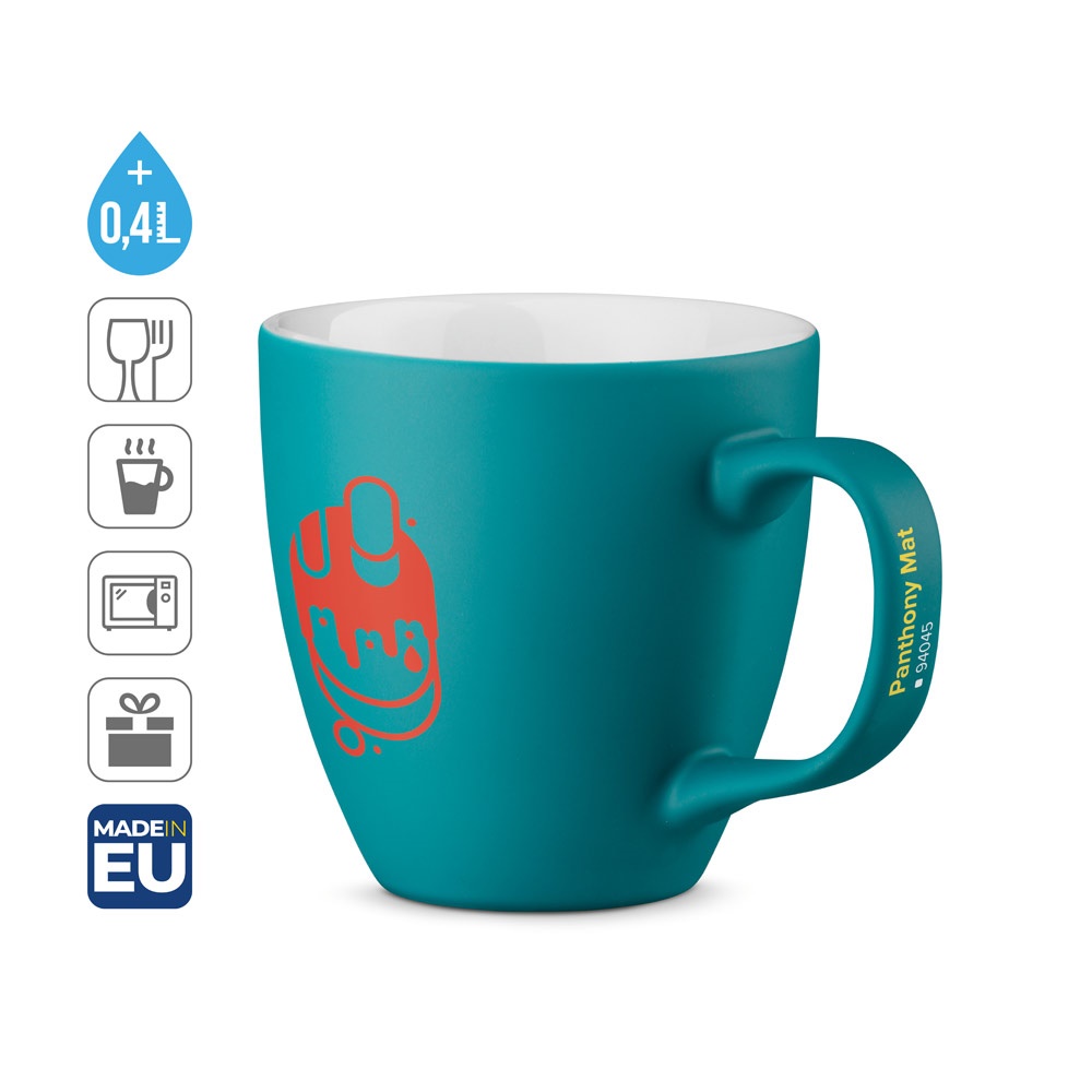 PANTHONY MAT. Hrnček z hydroglazovaného porcelánu s objemom 450 ml