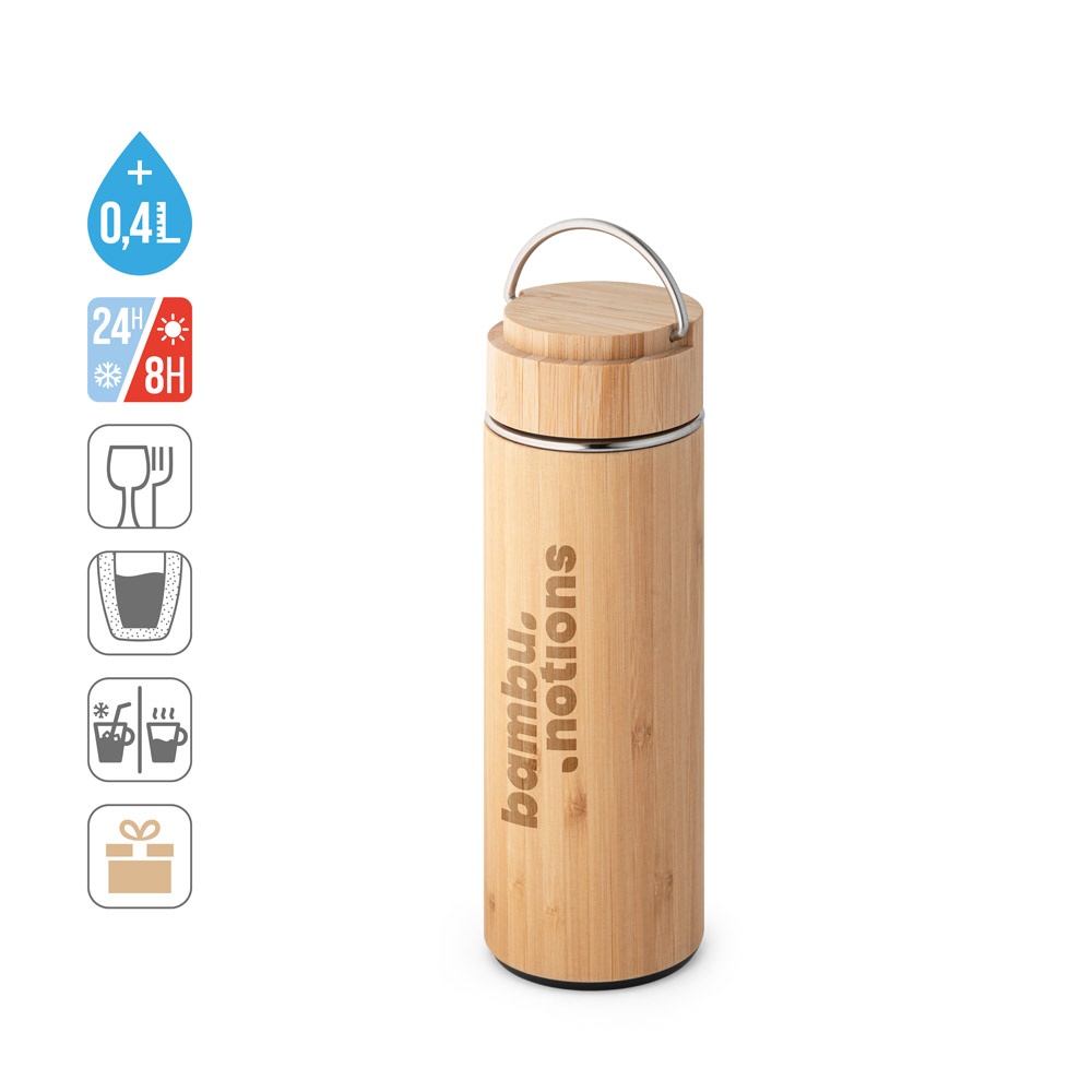 SOW. Termoska z bambusu a nerezovej ocele 440 ml