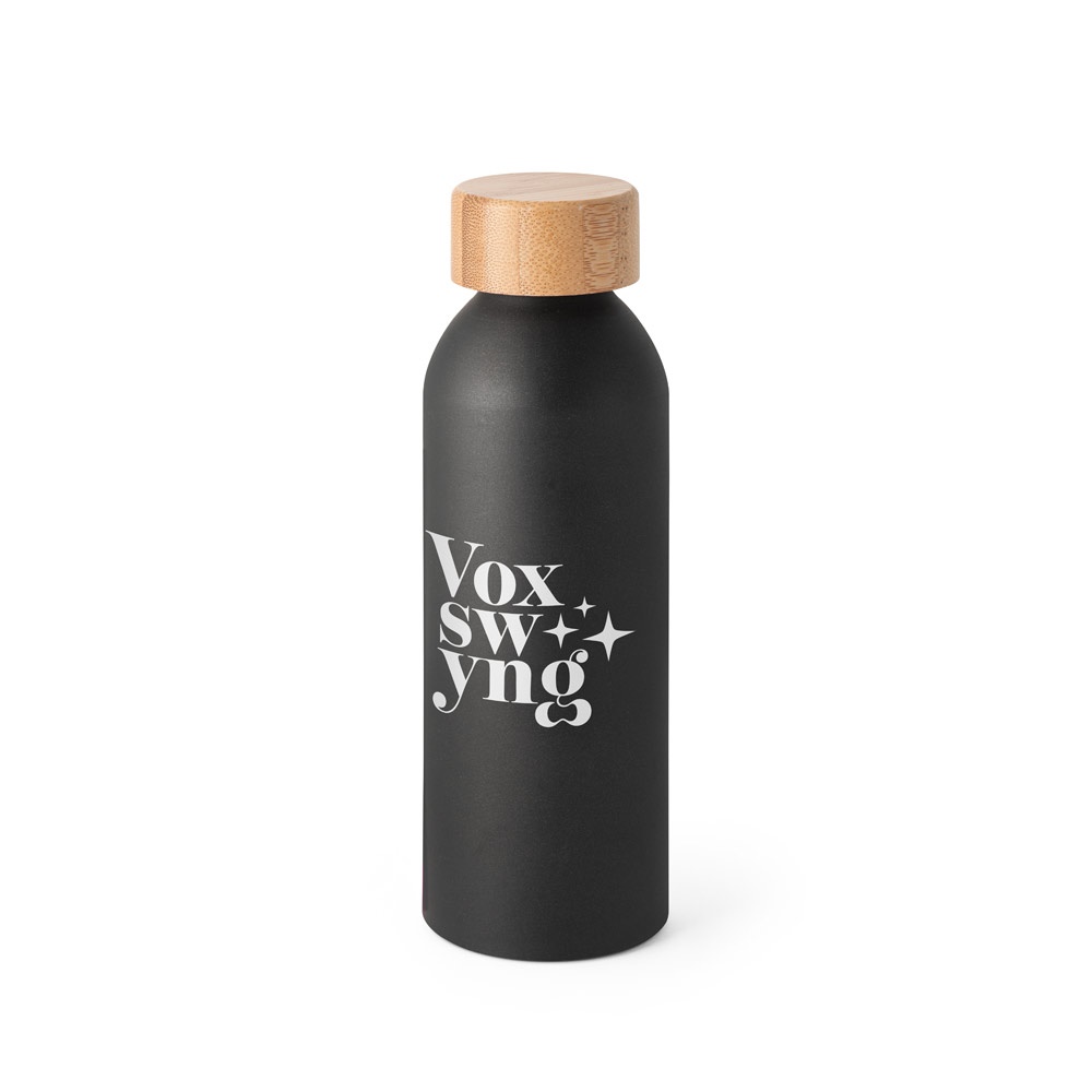 QUETA. Bouteille 550mL en aluminium avec bouchon en bambou