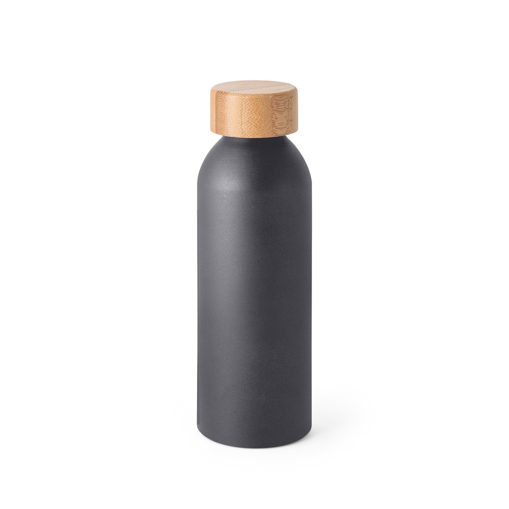 QUETA. Garrafa em alumínio com tampa em bambu 550 mL