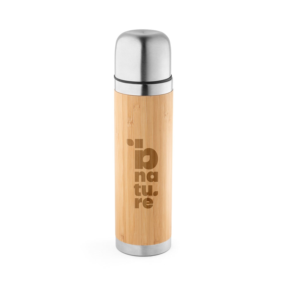 CEYLON. Thermos 450mL en bambou et acier inox