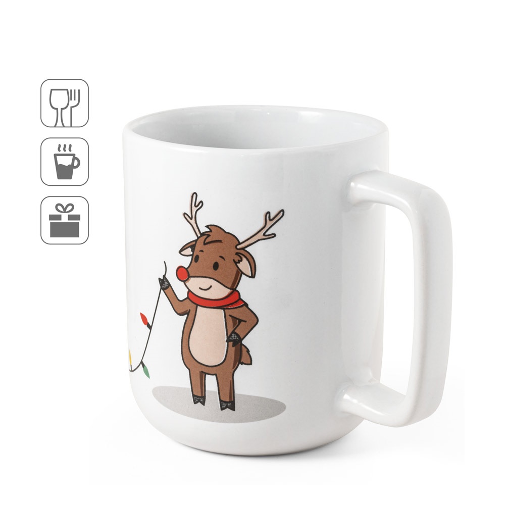 REINDEER. Hrnček s vianočnou potlačou 330 ml