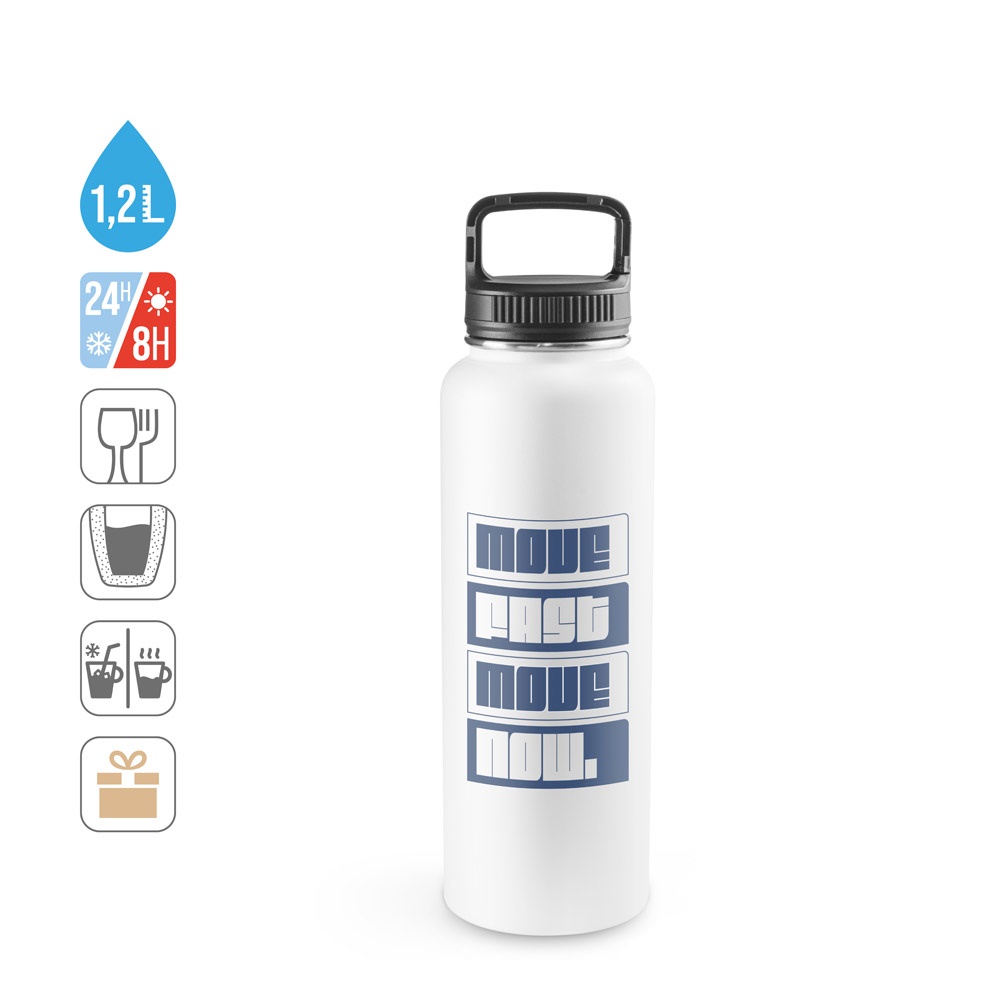 Vue 9 de SINNER. Bouteille en acier inoxydable recyclé à 90 % d'une grande capacité allant jusqu'à 1200 mL