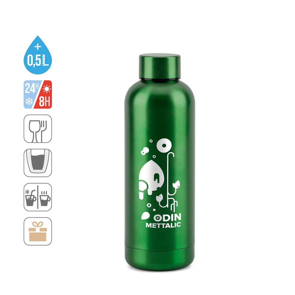 Vue 14 de ODIN METTALIC. Bouteille en acier inoxydable recyclé à 90% 550 mL