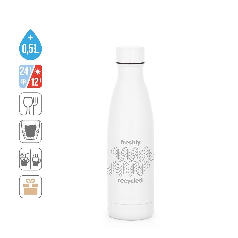 RE-BUFFON M. Termoska vyrobená z 90% recyklovanej nehrdzavejúcej ocele 520 ml